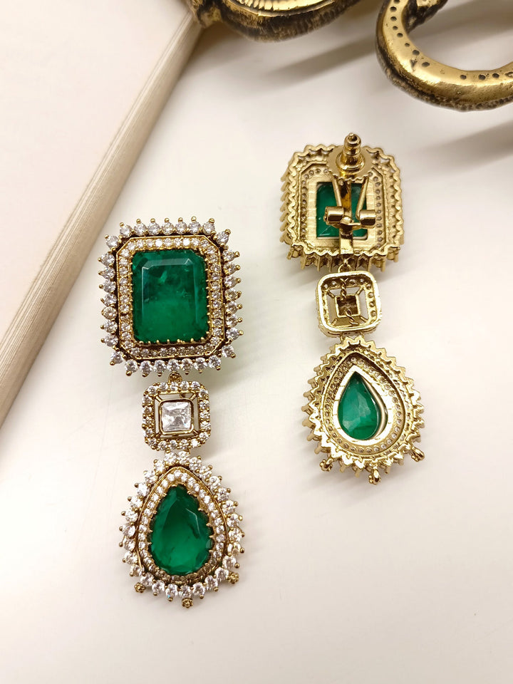 Anuprabha Emerald Victorian Earrings