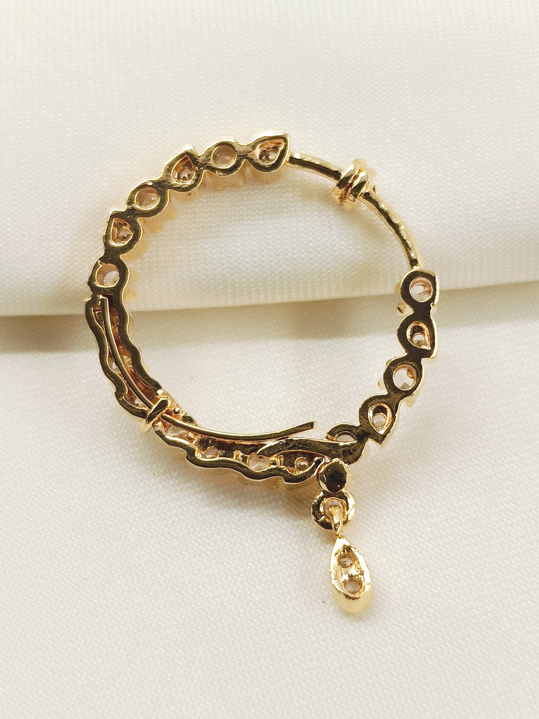 Zikar White American Diamond Nath