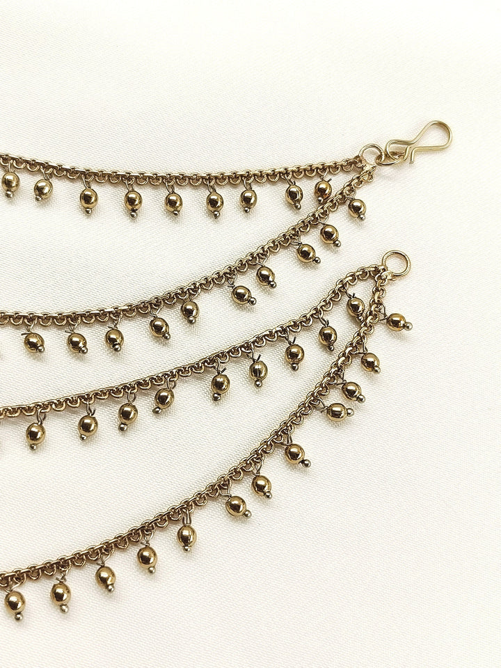 Shumaita Golden Traditional Ear Chain - Antique Gold Plated