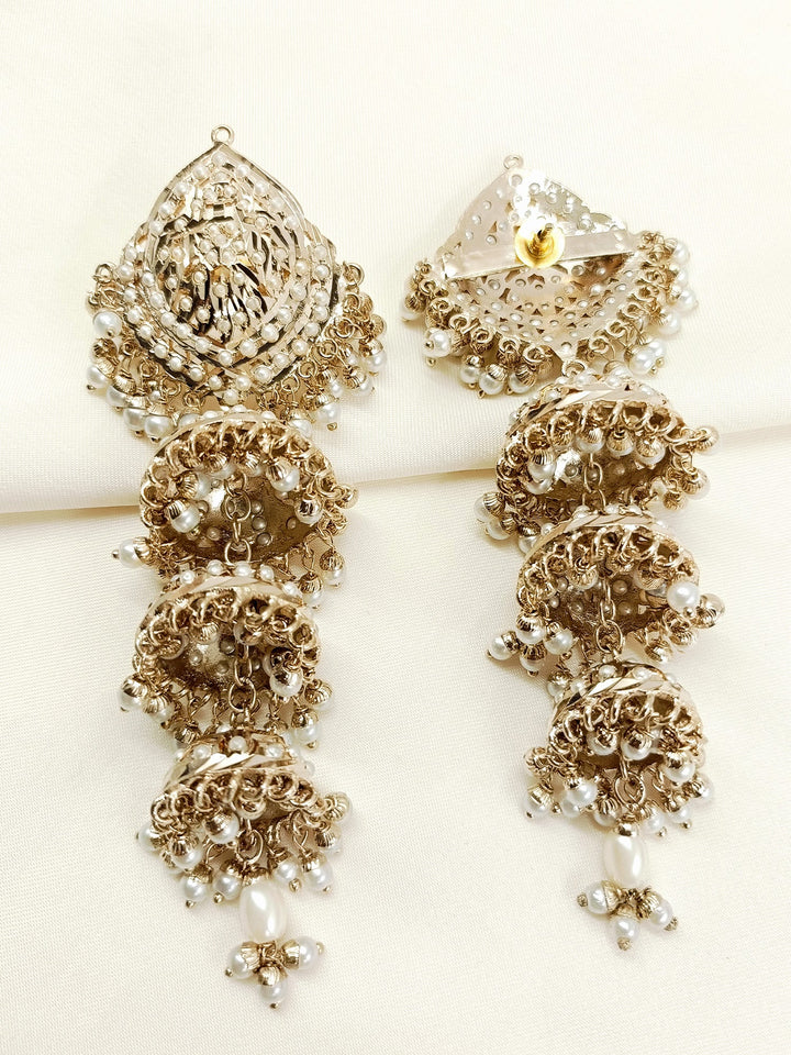 Nihali White Jadau Jhumki