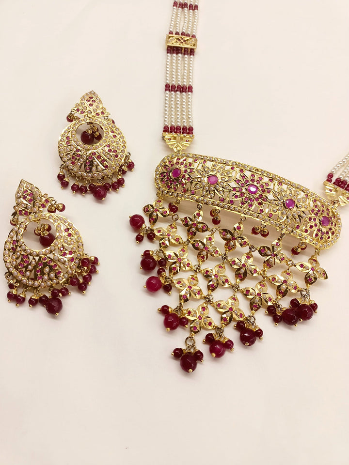 Ishnoor Ruby Jadau Necklace Set