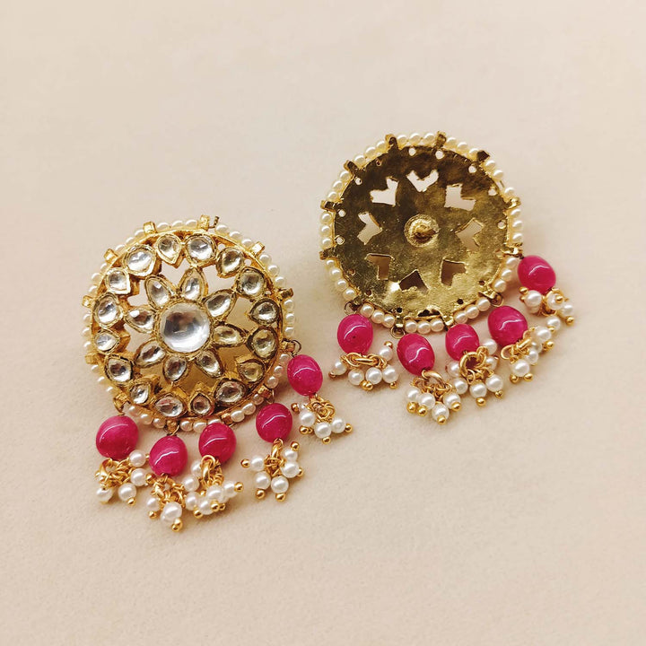 Mitali Rose Pink Gold Plated Kundan Tops