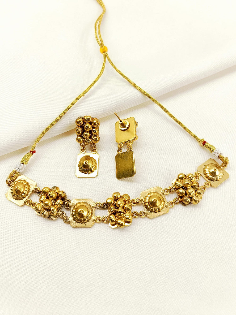 Salma Golden Ghungroo Oxidized Choker Set