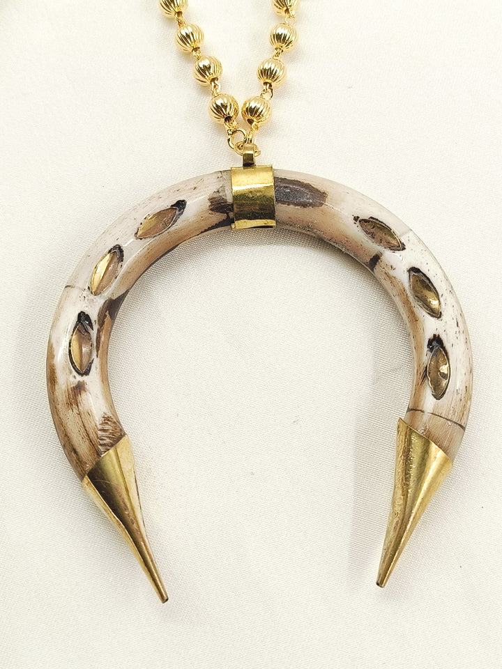 Arfa Brown Bone Neckpiece