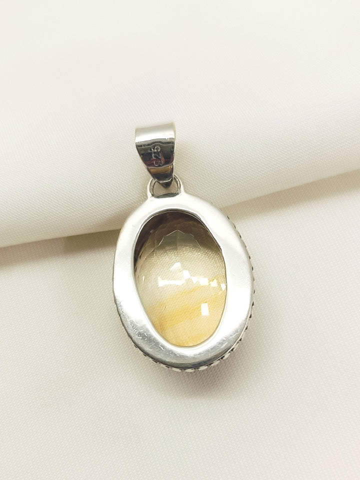 Parvya Yellow 92.5 Silver Citrine Stone Pendal