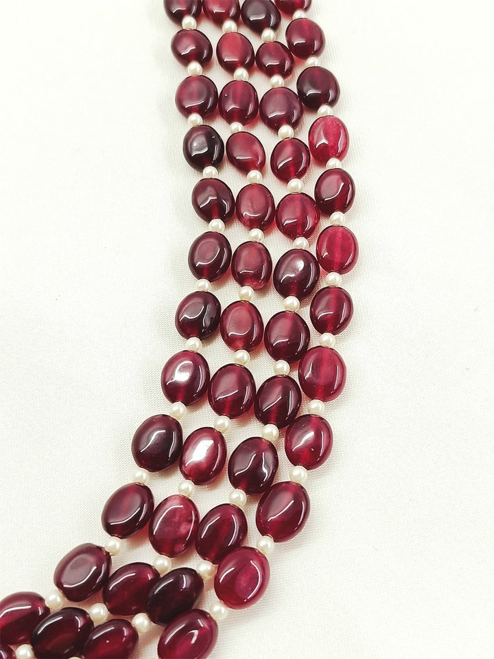 Abhinur Ruby Groom Beads Neckpiece