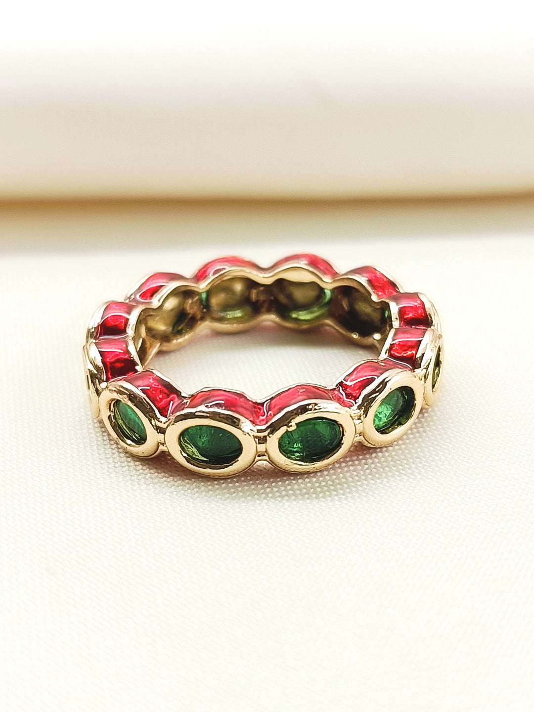 Anshu Ruby Kundan Finger Ring