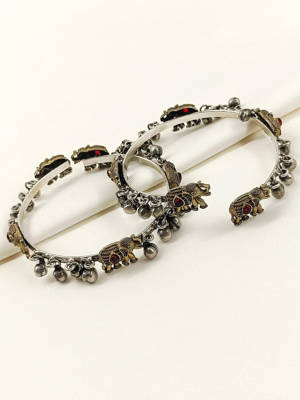 Melisa Ruby Gajraj Ghungroo Oxidized Bangles