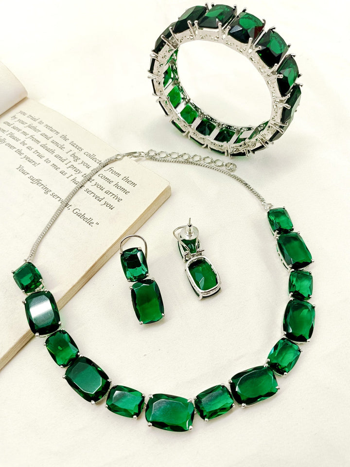 Zini Green Swarovski Stone Combo Set