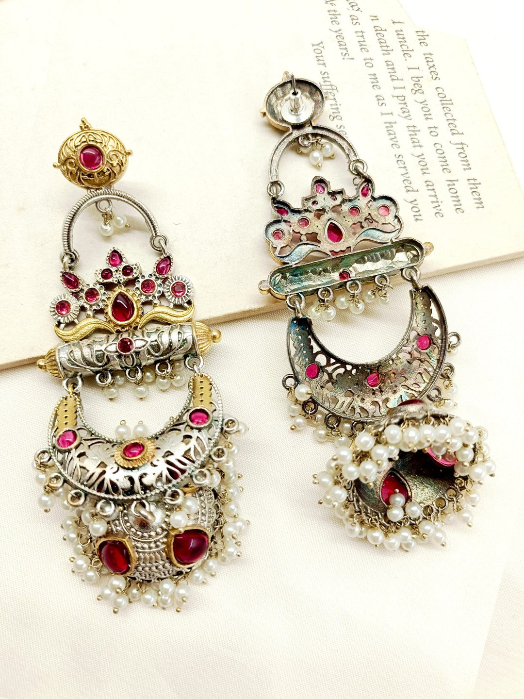 Sudiksha Maroon Oxidized Jhumki