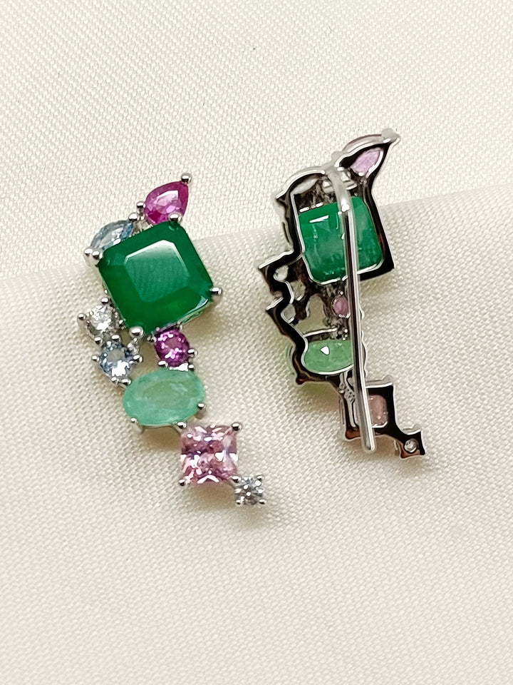 Jacqueline Multi Colour American Diamond Earcuffs