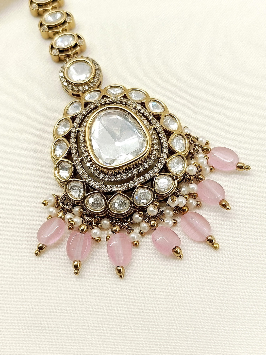 Shubhasini Baby Pink Victorian Teeka