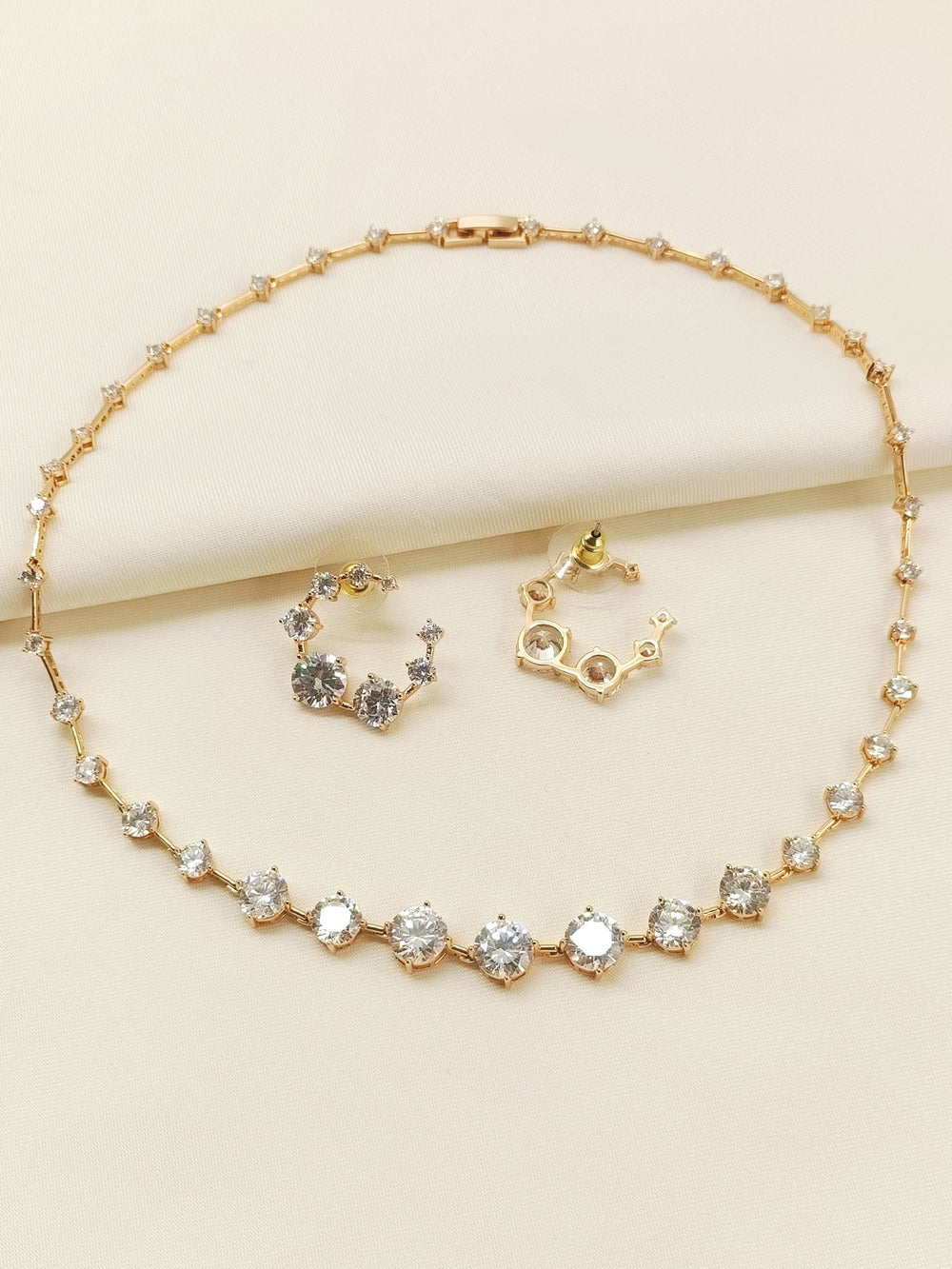 Kiona Gold American Diamond Necklace Set