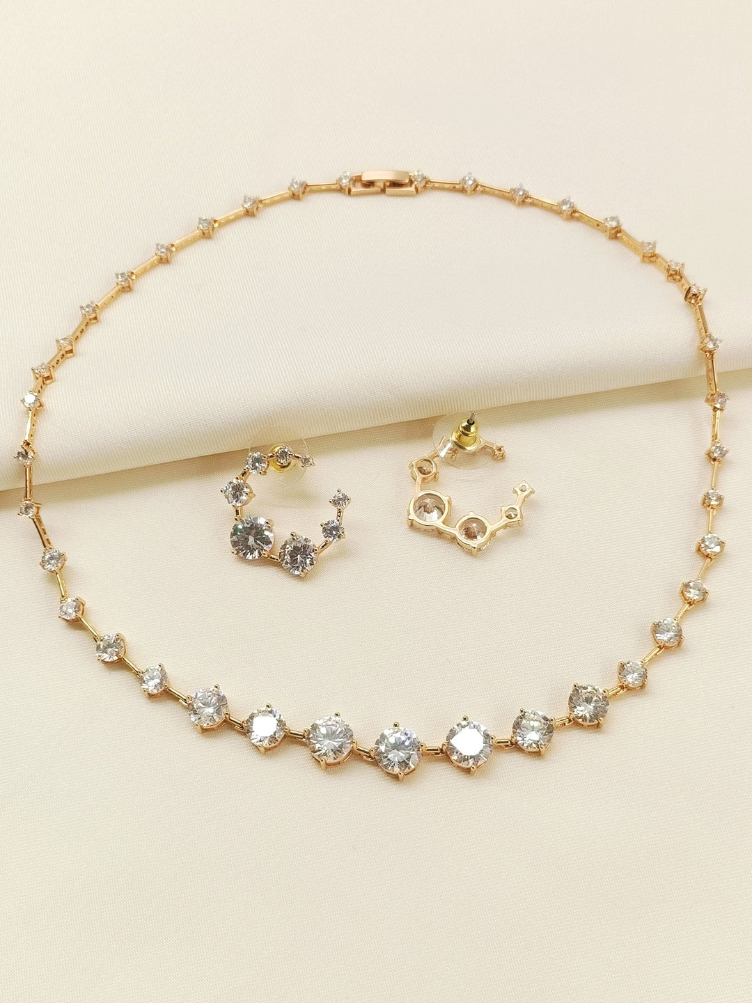 Kiona Gold American Diamond Necklace Set