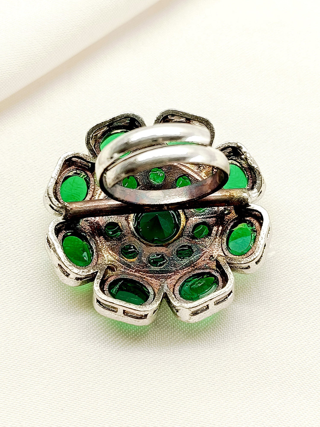 Gahna Green Oxidized Finger Ring