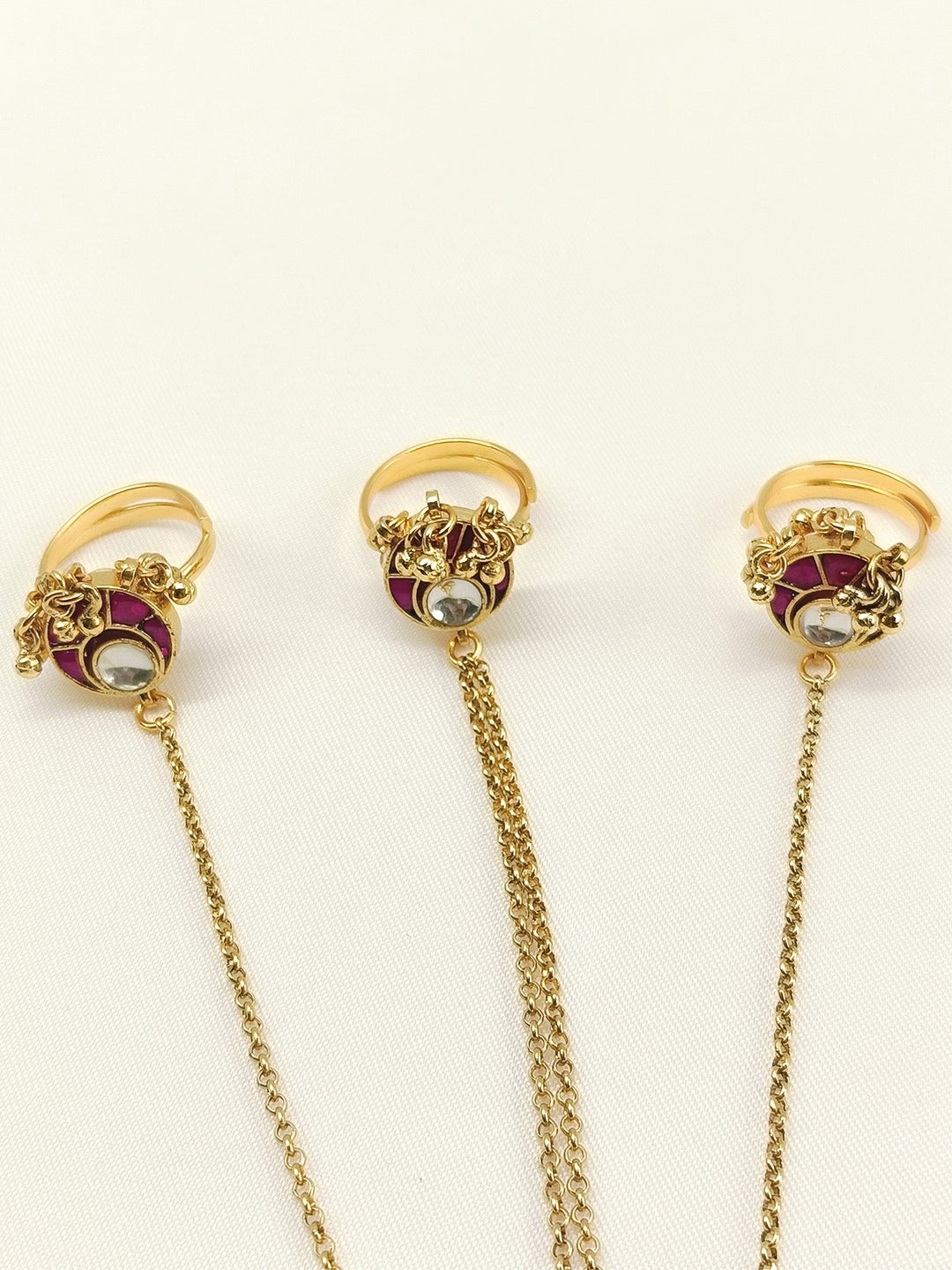 Vaishnavi White Kundan Hathphool [Price Is For Single Piece}