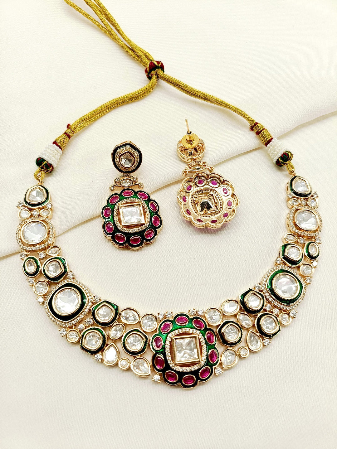 Adah M & G Kundan Necklace Set