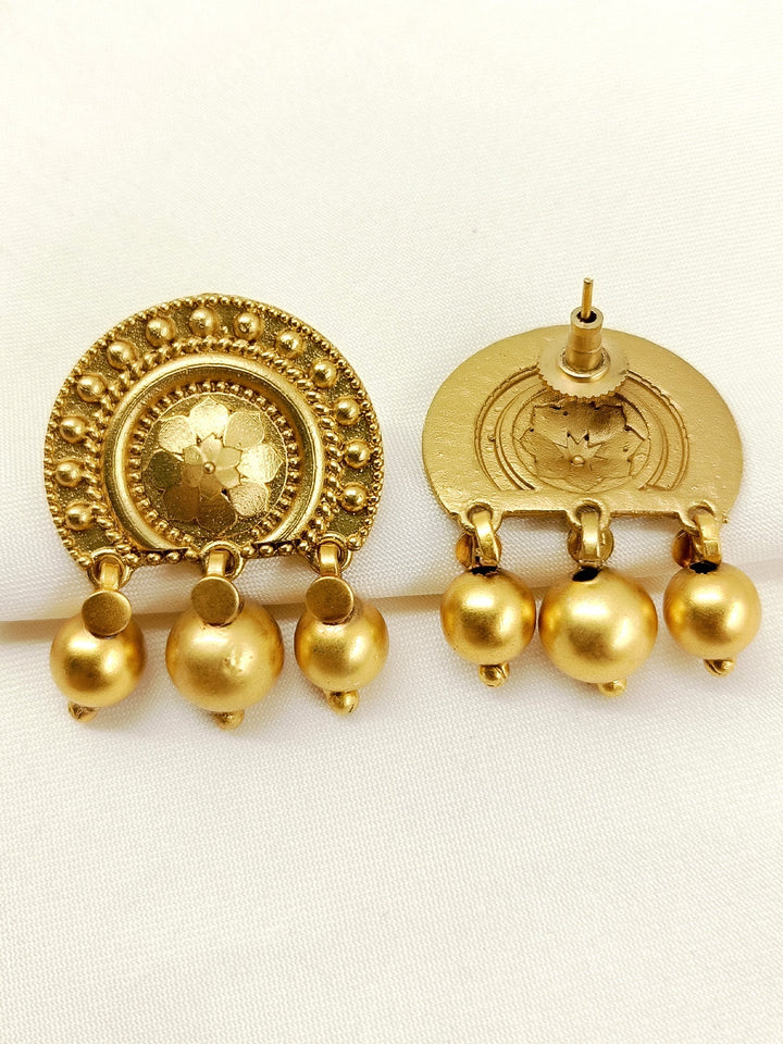 Subhashini Golden Oxidized Tops - Antique Gold-Plated Brass