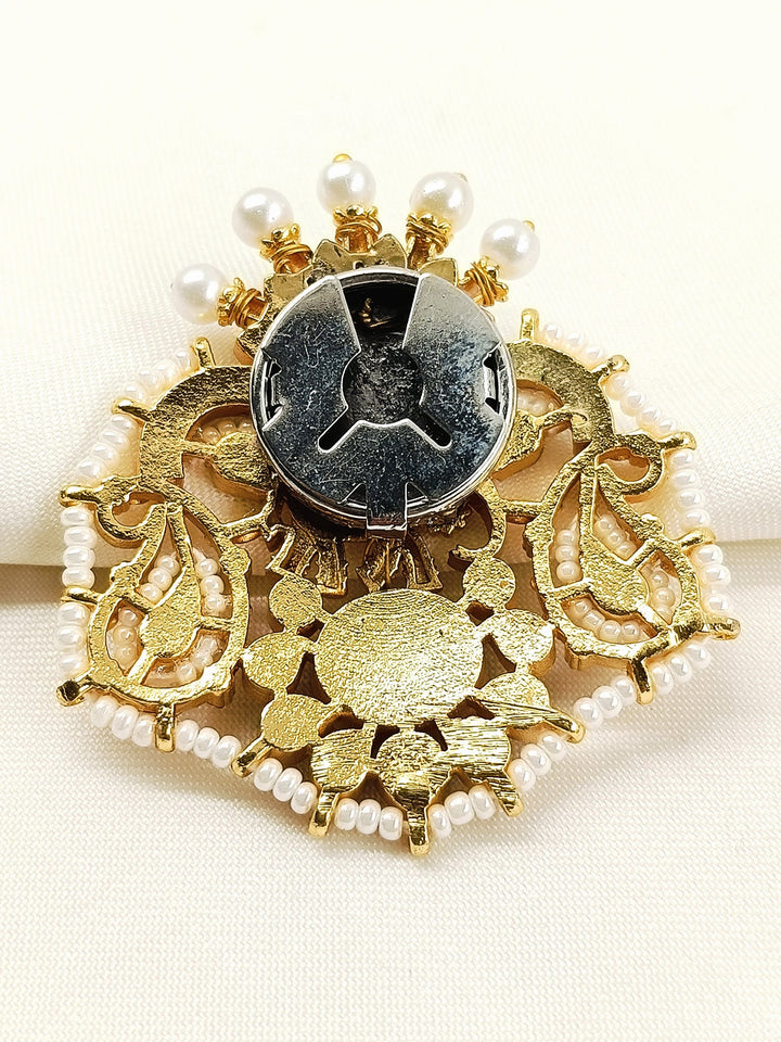 Rivan White Elephant Royal Men's Brooch