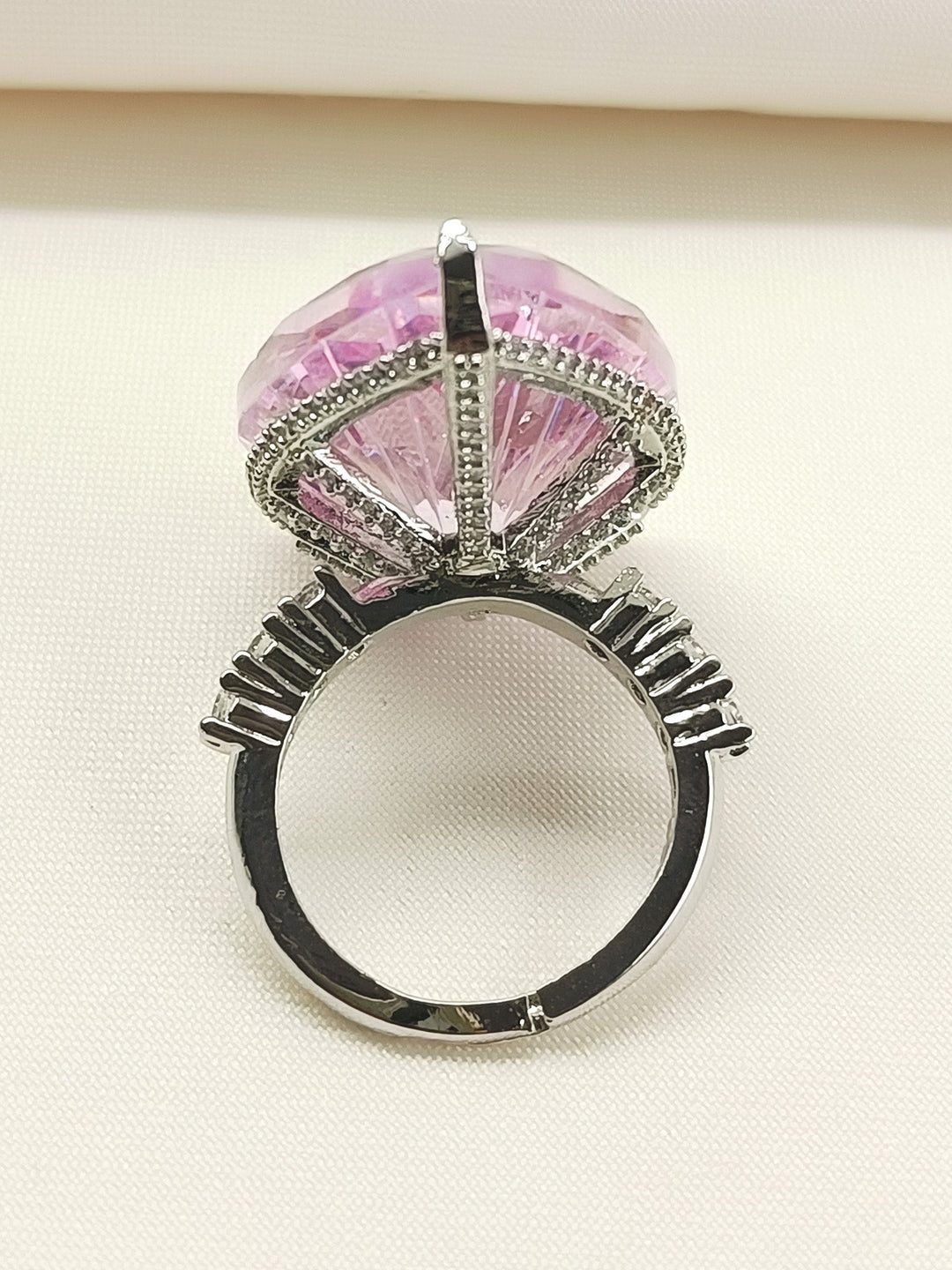 Meave Pink American Diamond Finger Ring