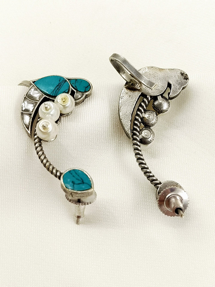 Neelam Firozi Oxidized Earrings