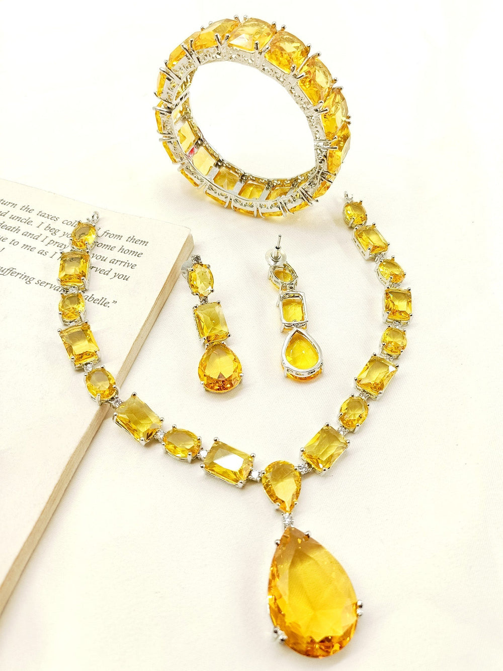 Sudhikha Yellow Swarovski Stone Combo Set