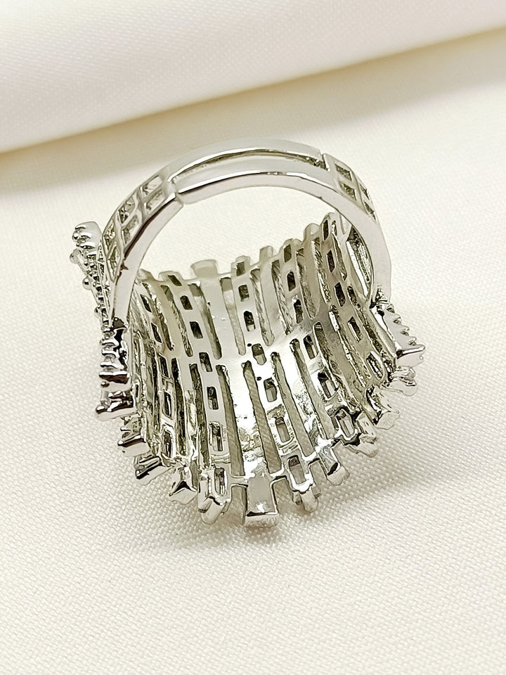 Krisha White American Diamond Finger Ring
