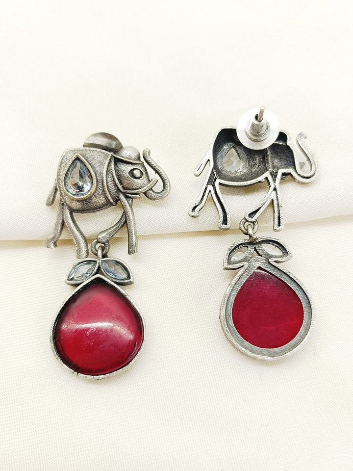 Flo Ruby Oxidized Earring