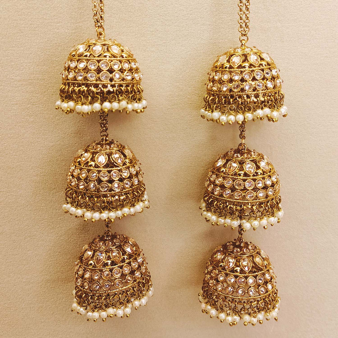 Jayshree Copper Gold Plated Kundan Kalire