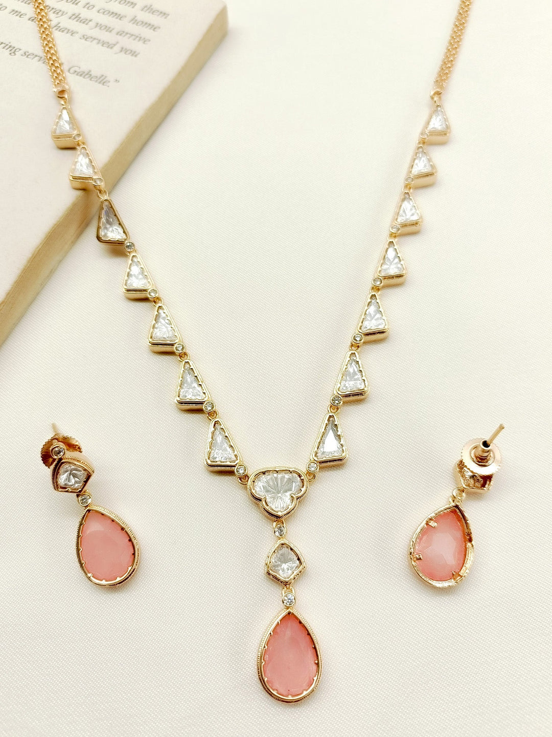 Garla Baby Pink Kundan Necklace Set