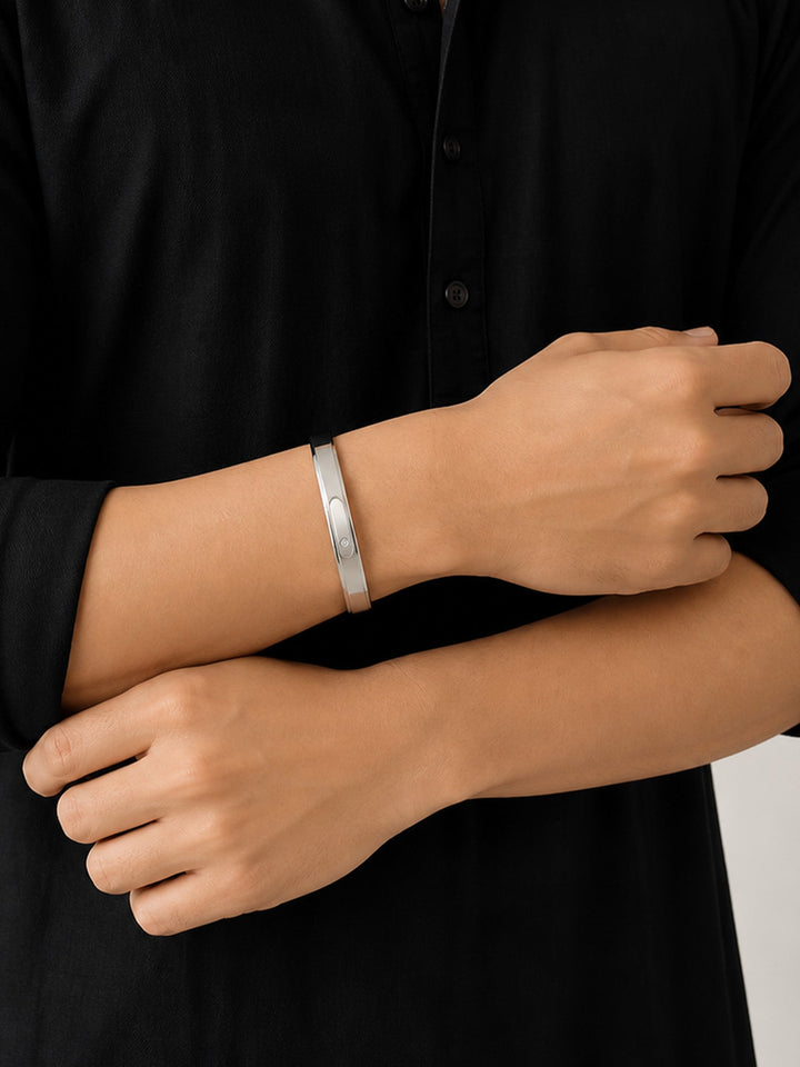 Evlavy Silver Minimal Stone Men&