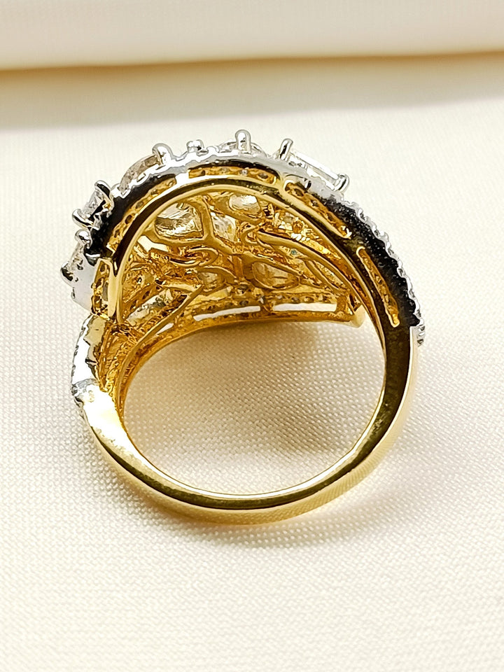 Mukta 92.5 Silver Swarovski Stone Finger Ring