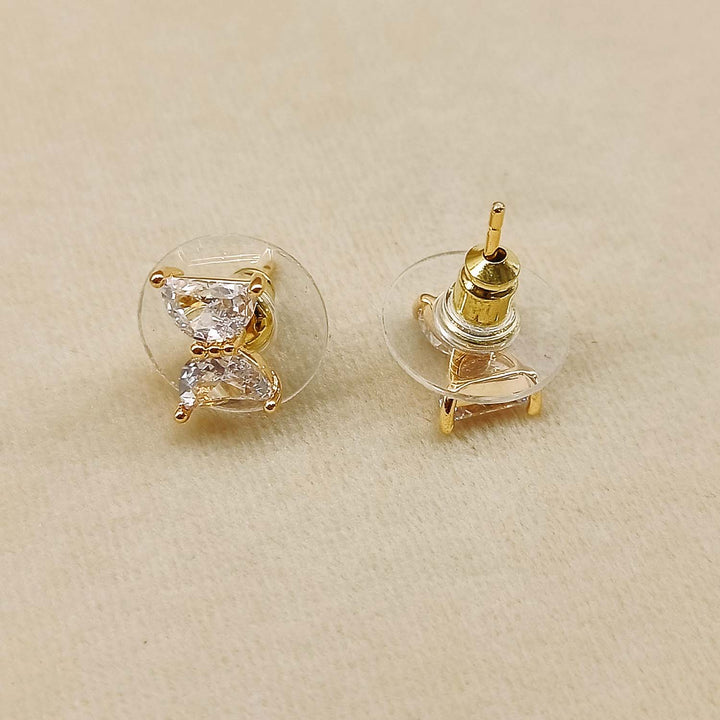 Mushtaq American Diamond Gold Plated Beautiful Studs