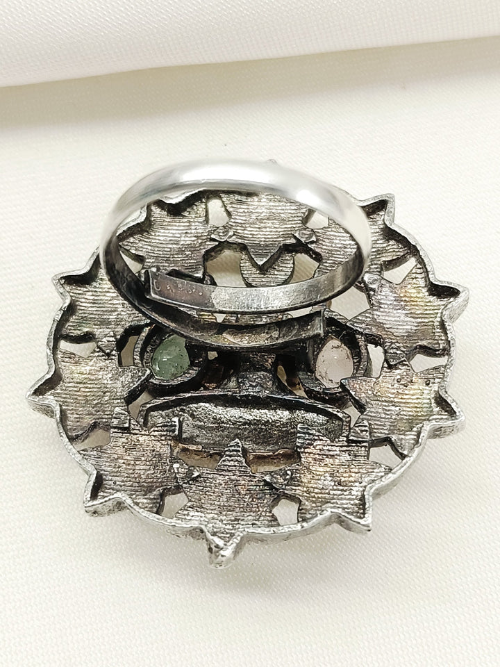 Misika Multi Colour Oxidized Finger Ring