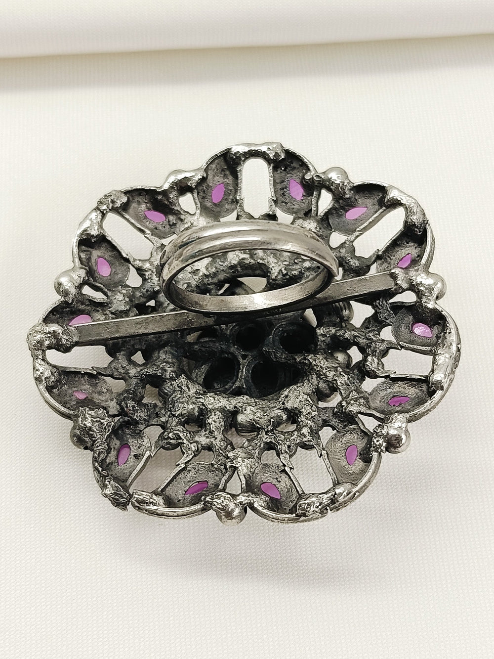 Xara Baby Pink Oxidized Finger Ring