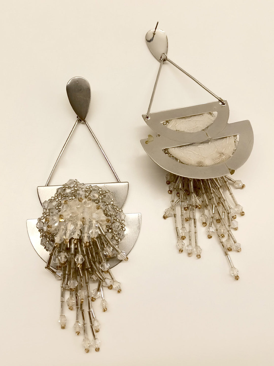 Pranavi Long Silver Western Earrings