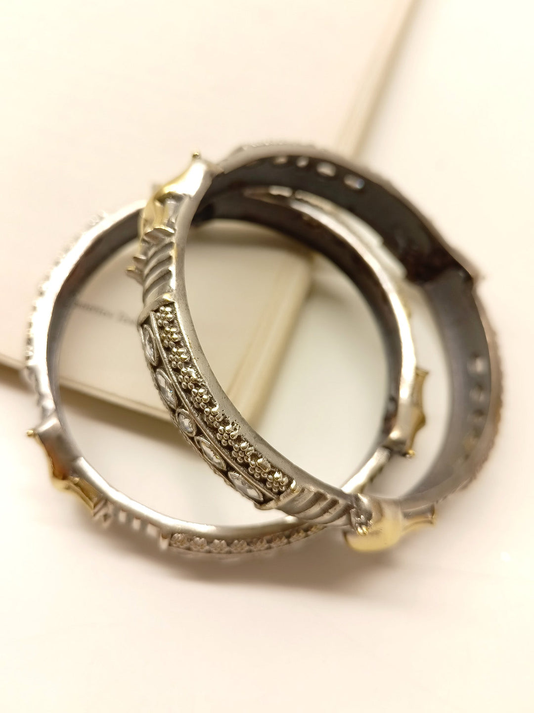 Ranchi White Deer Oxidized Bangle