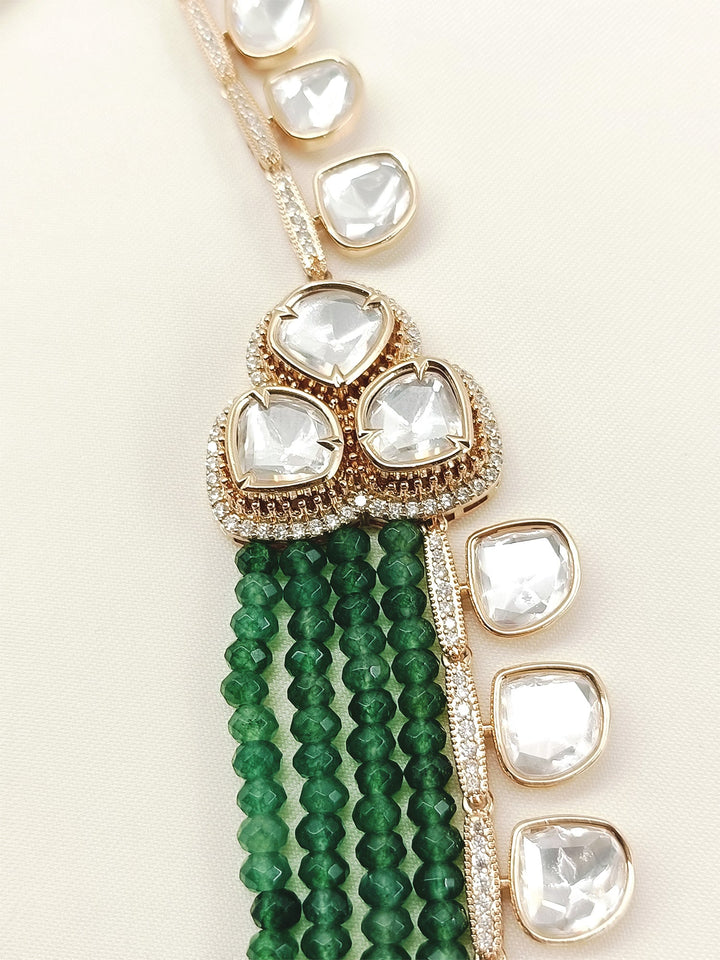 Nirbhay Green Kundan Neckpiece