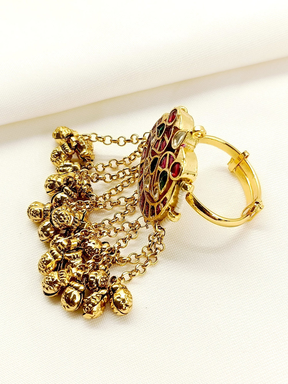 Amber M & G Kundan Finger Ring