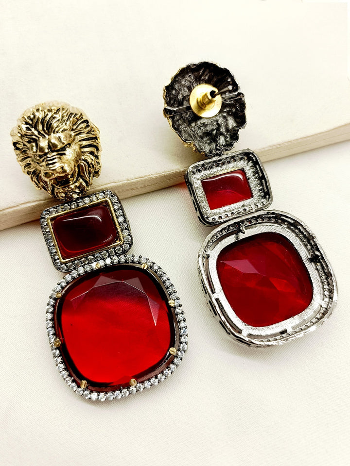 Amaris Maroon Victorian Earrings