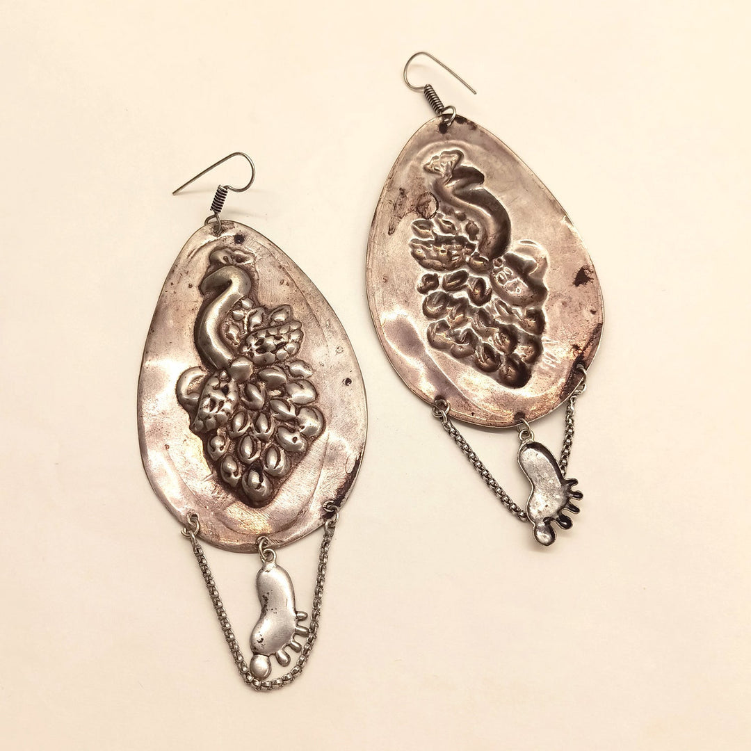 Farnaz Peacock Oxidized Earrings