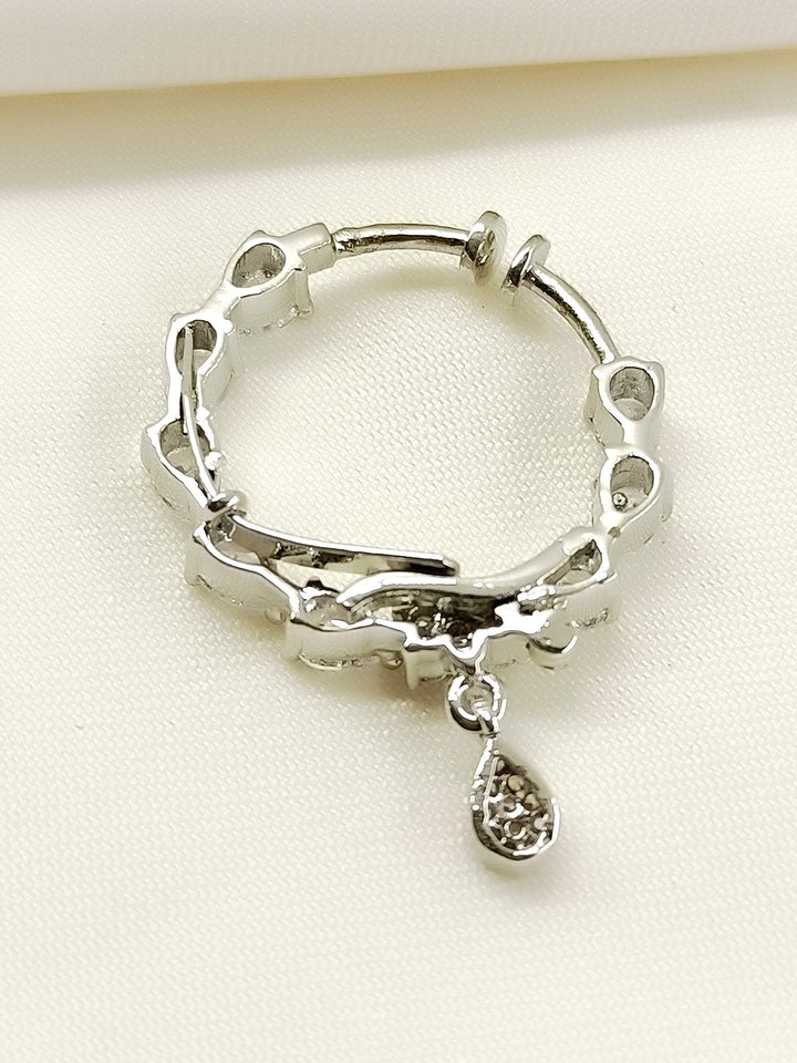 Varuni White American Diamond Nath