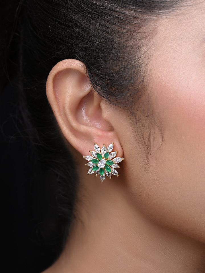 Ruchita American Diamond Green Emerald Tops