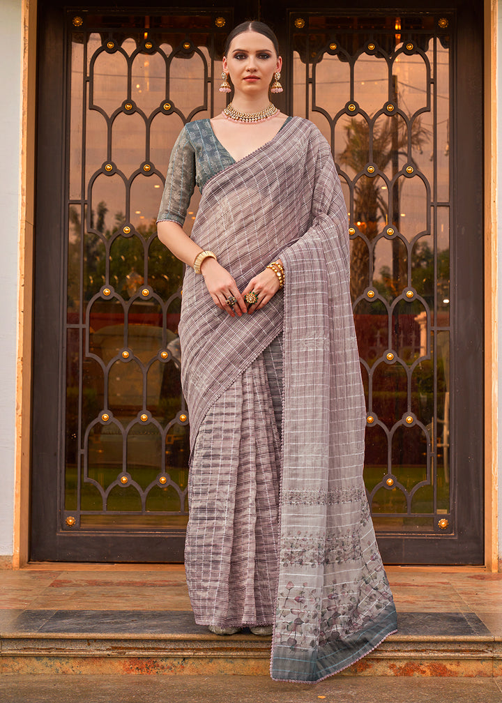 Shades Of Purple Tissue Silk Saree