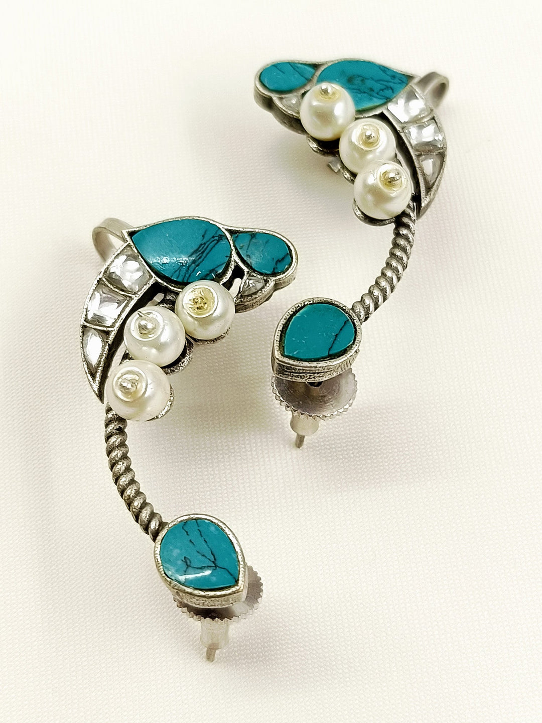 Neelam Firozi Oxidized Earrings