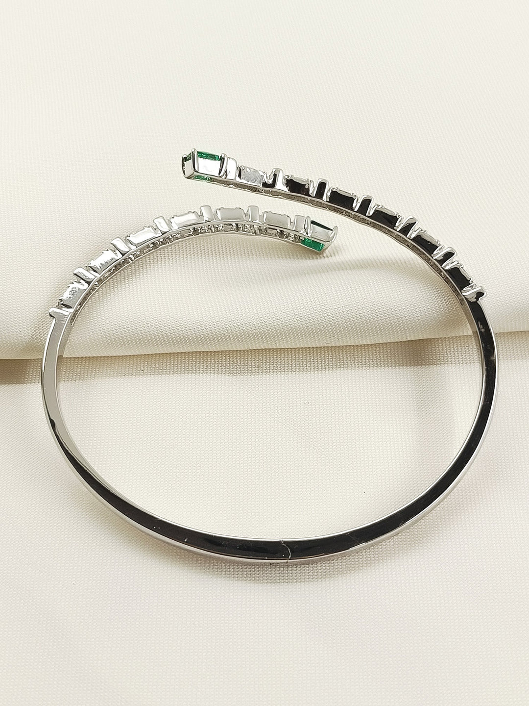 Sadhya Green American Diamond Bracelet