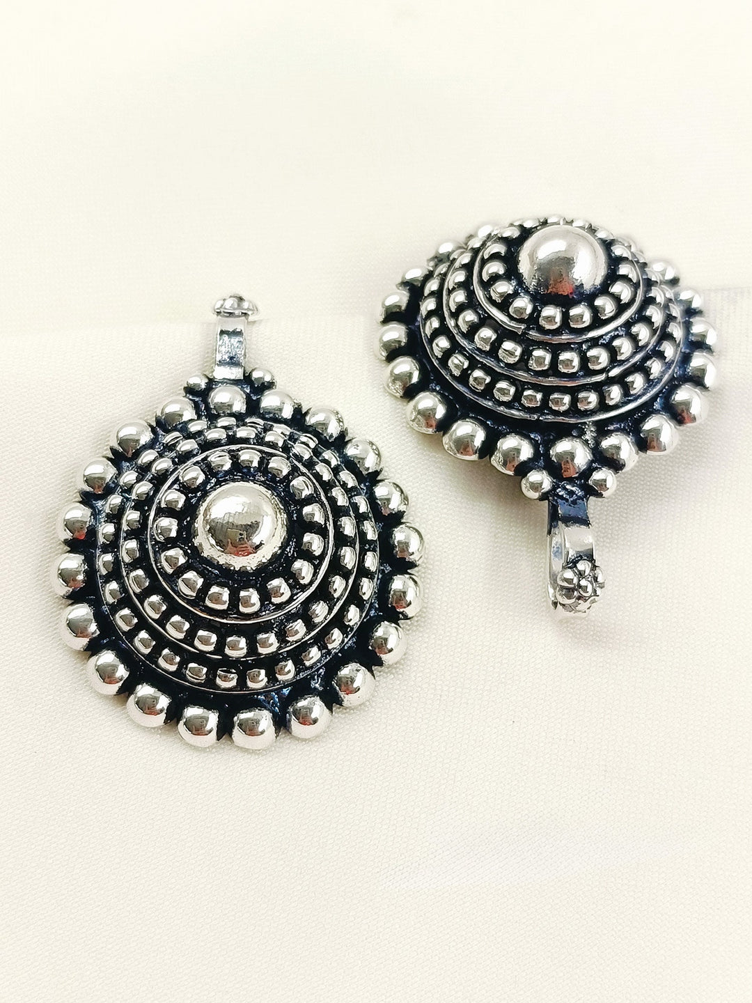 Ryka Oxidized Silver Tribal Mandala Cuff Pair