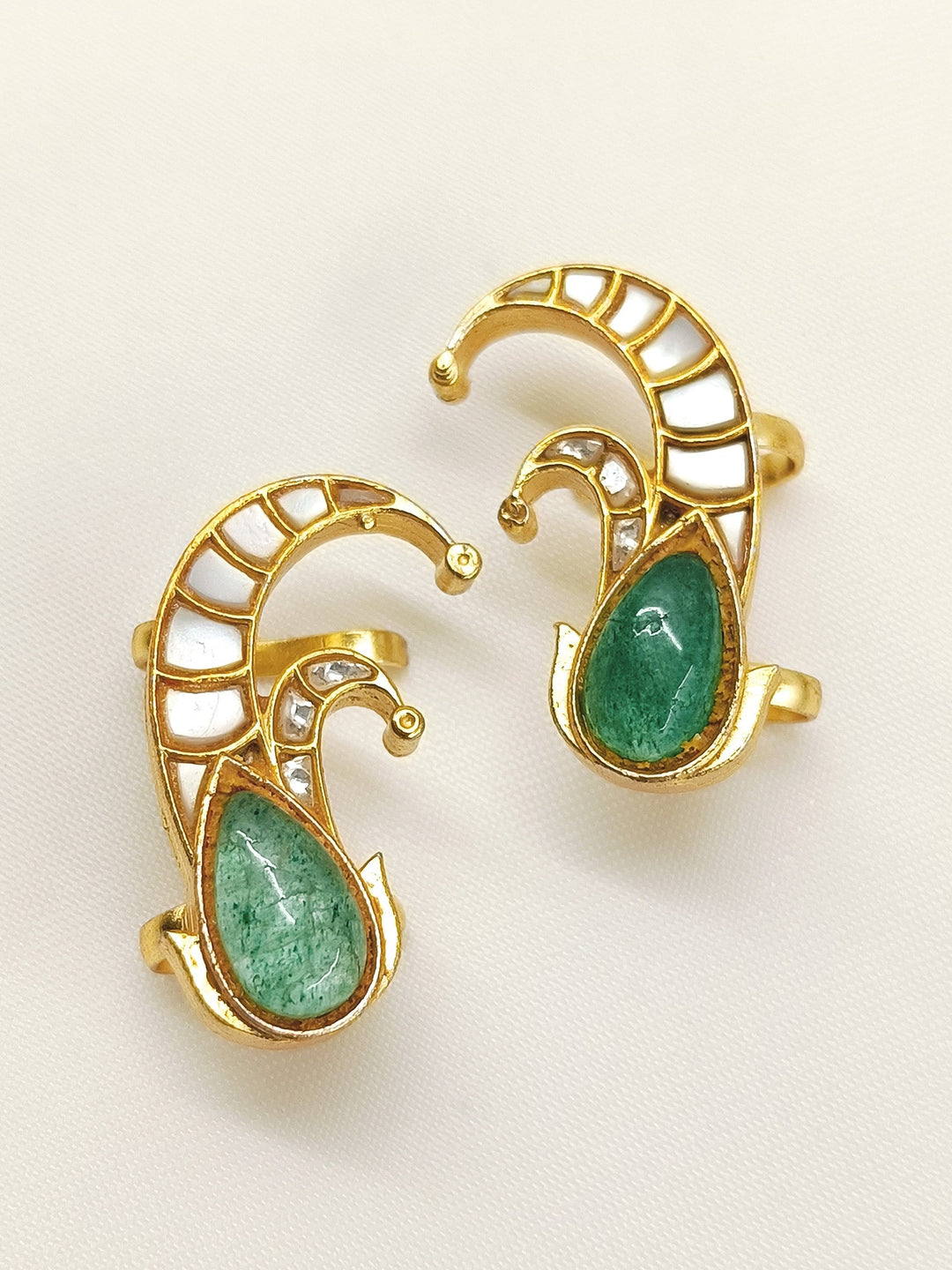 Januja Green Gold Plated Kundan Ear Cuff  [ Price is for Pair ]