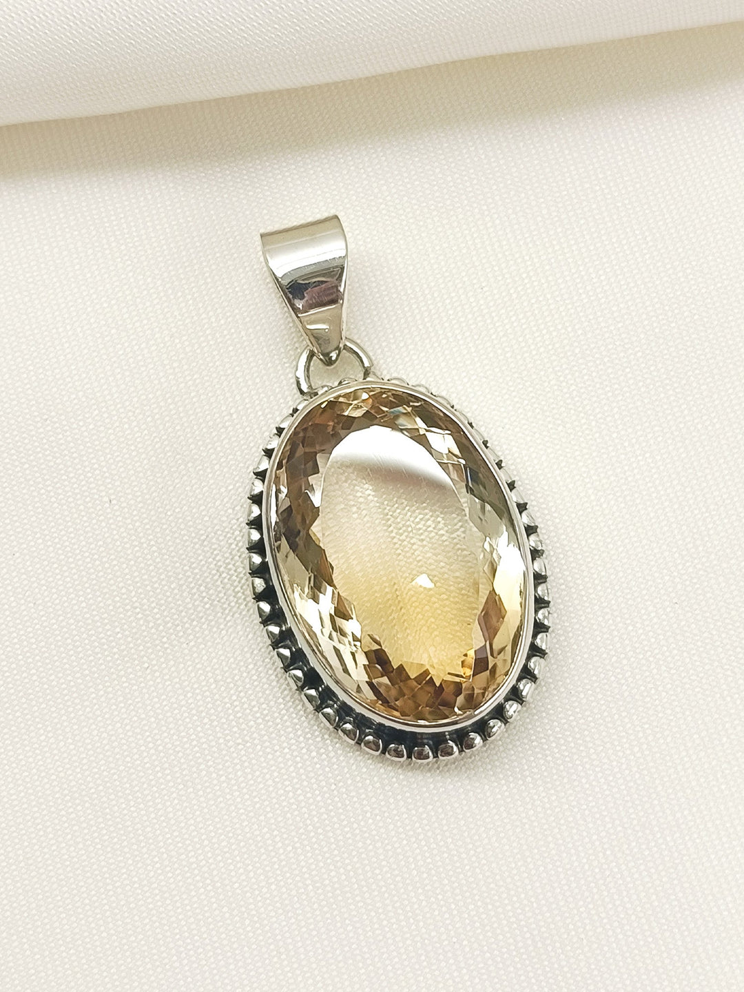 Parvya Yellow 92.5 Silver Citrine Stone Pendal