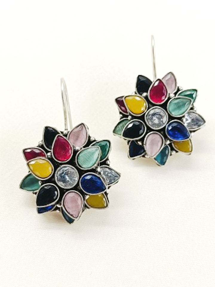 Dhithi Multi Colour Oxidized Earring